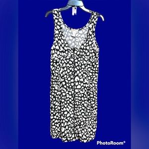 Vertigo Paris, black cheetah dress, pockets in front, NWT